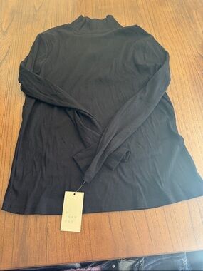 a new day Black Mock Neck Long Sleeve Top